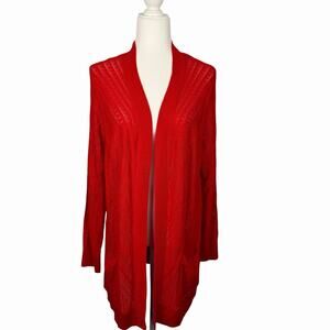 NWT Torrid Pontelle Open Knit Cardigan Sweater Red Size 1X Casual Work Travel